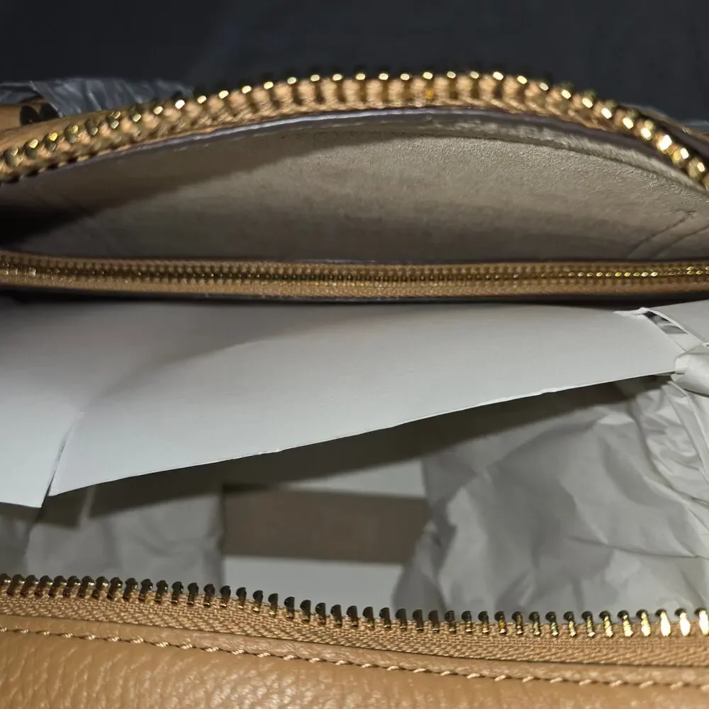 Tory Burch Thea Small Satchel Leather Crossbody Bag - Tiramisu / Tan